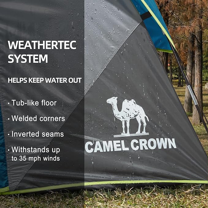 CAMEL CROWN Tents for Camping 4/6 Person Tent Waterproof Easy Setup Backpacking Tents