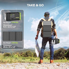 MARBERO 118Wh Solar Generator with Telescopic Camping Lights 32000mAh 160W Max Portable Power Station with Solar Panel Included 30W AC Outlet USB DC Output for Camping Hiking Emergency