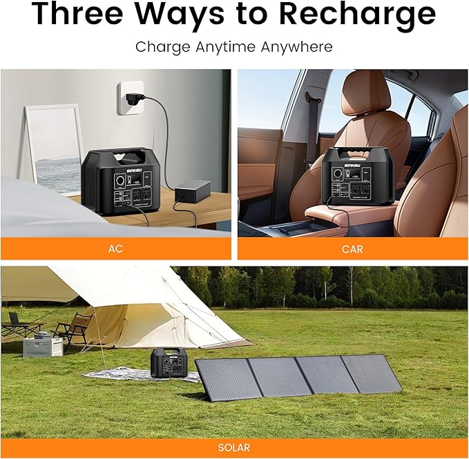 SinKeu Portable Power Station 80000mAh,256Wh LiFePO4 Battery Backup,300W AC Outlets, Power Bank for Hurricane Emergency Outdoor Camping RVs Home