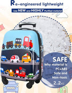 GURHODVO Kids Carry On Luggage Children Rolling Suitcase with 4 Wheels Hardshell Case for Toddler to Travel (Car)