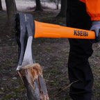 KSEIBI 36-Inch Splitting Axe - Forged Carbon Steel, Wood Splitter & Kindling Axe for Chopping, Heavy-Duty Maul with Ergonomic Fiberglass Handle, Shock Reduction, Anti-Slip Grip