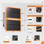 FieryRed 20W 12V Folding Solar Battery Trickle Charger Maintainer, 2-in-1 Portable Solar Trickle Charger with Built-in Charge Controller, Dual USB Fast Charging for Car Truck Boat Automotive Camping