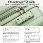 Hanke Expandable Hard Shell Luggage Sets 2 piece Carry on Luggage with Wheels Suitcases Lightweight Checked Travel Luggage Rolling Large Suitcase Travel Luggage Bag Woman Men 20/29 Inch(Bamboo Green)