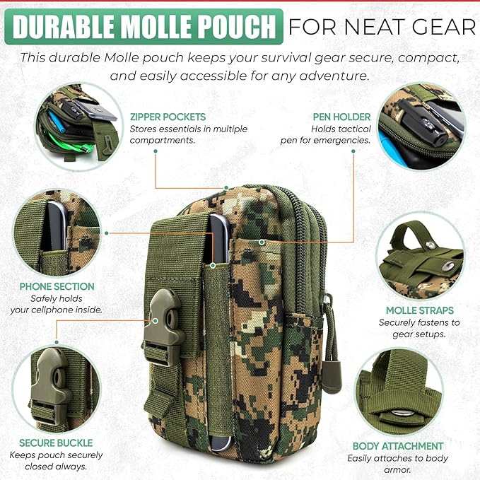 Survival Kit - All-in-One Survival Gear and Supplies for Camping, Hiking, Hunting, and Car Emergencies - Essential Tools, Great Gift for Men, Fathers, Boyfriends, Boys, Dads and Scouts