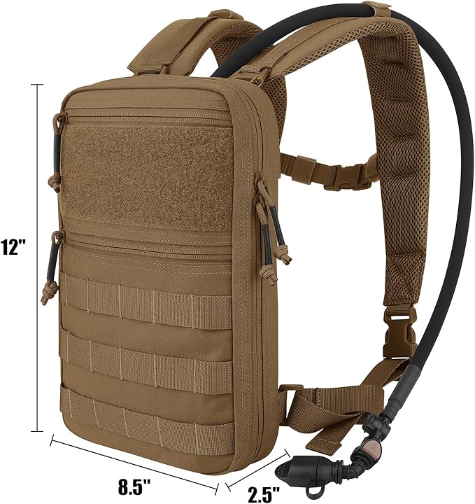 PETAC GEAR Tactical Molle Hydration Pack for 1.5L - Lightweight Water Reservoir Bag for Molle Vest Backpack, for Hiking, Hunting