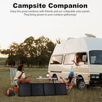 Portable 200 Watt 12V Foldable Solar Panel with Adjustable Kickstands and Waterproof IP65 Design for Power Station, Travel, Outdoor Camping, RVs, and Off-Grid Applications