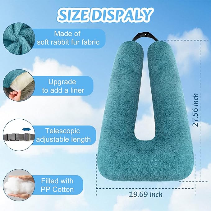 Travel Pillow, Car Pillow for Kids & Adults - Ergonomic Travel Pillows Sleeping Aid for Neck & Body Support, Car Travel Essentials Pillow on Road Trips-Gray (Green)