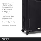TUMI - Aerotour 4 Wheel Expandable Luggage - Men's and Women's Lightweight Business and Leisure Travel Suitcase - 21.75" Continental Expandable Carry-On, Black