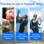 Waterdrop Water Filter Straw, Water Purifier Survival for Camping, Travel, Backpacking and Emergency Preparedness, Water Filtration System Survival, 3 Pack, Light Blue