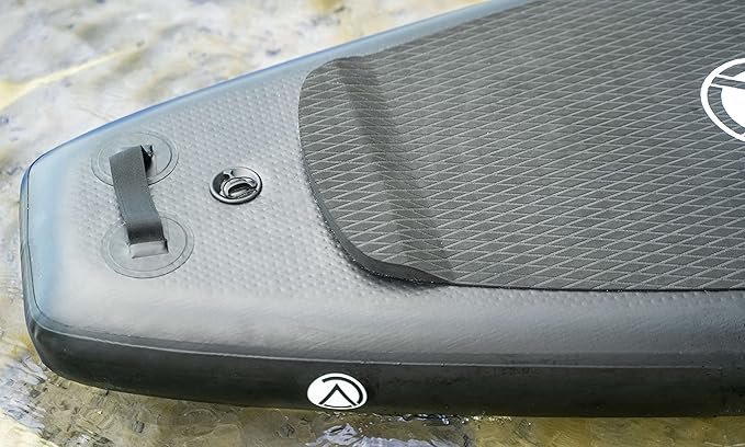 Crew Axel Inflatable Paddle Board 10’33’6” Extra Wide & Lightweight (18lb) Paddle Board – Premium SUP Set Includes 2 Bags, Floating Paddle, Camera Mount, 3 Fins, Dual Pump Kit