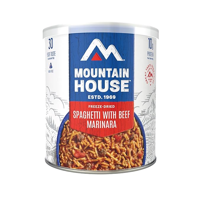 Mountain House Spaghetti with Beef Marinara #10 Can | Freeze Dried Survival & Emergency Food | 7 Servings