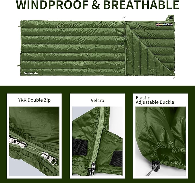 Naturehike Ultralight Backpacking RDS Down Sleeping Bag for Adults, 650 Fill Power Sleeping Bag for 42/52℉, 20oz Compact Lightweight Sleeping Bags for Hiking Camping 3 Seasons