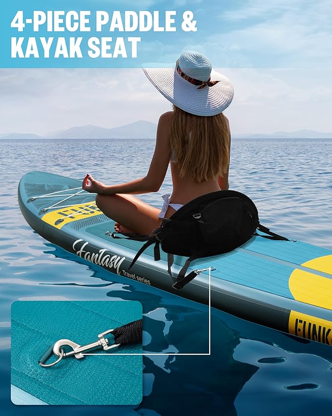 11’×34"×6" Extra Wide Inflatable Stand Up Paddle Board, Sup Board with Removable Fins, Backpack, Floating Paddle, Safety Leash, Floating Phone Case for Adults & Youth of All Skill Levels