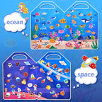 6 Set (260pcs) Puffy Sticker Books Activity for Kids, Animal, Farm, Dinosaurs, Space, Vehicle, Ocean, 3D Reusable Stickers for Boys and Girls, Travel Sticker Books for Kids Ages 3+