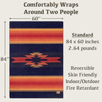 Chubbuck 100% Wool Blanket Camping (60" x 84") - Large Warm Blanket for Camping, Emergency, Outdoor Concerts and Home Use - Reversible, Fire Retardant, Soft and Warm Blankets for Winter (Sunset)