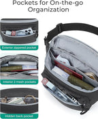 BAGSMART Fanny Packs for Women Men, Roomy Belt Bag with Adjustable Strap, Fashion Waist Packs for Running Traveling Hiking, Black