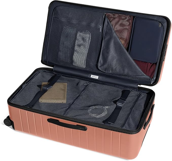 Away Large Trunk Luggage, 31 Inch Hardside Suitcase with Spinner Wheels, Lightweight & Durable, TSA Lock, Ideal for Long Trips, Clay Pink