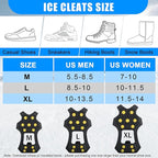 Ice Cleats Snow Traction Cleats for Shoes and Boots Anti Slip Crampons 11 Studs Rubber Walk Traction Grippers Non-Slip Overshoe for Women Men Walking on Snow and Ice