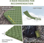Naturehike Insulated Inflatable Sleeping Pad 27oz, 4.6R Ultralight Backpacking Sleeping Pad XL, NKTR™ AIR Lightweight Sleeping Mat for Camping, Hiking