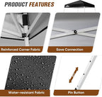 EAGLE PEAK 8x8 Slant Leg Pop-up Canopy Tent Easy One Person Setup Instant Outdoor Beach Canopy Folding Portable Sports Shelter 8x8 Base 6x6 Top (Black)