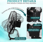 15000Mah 12 Inch Solar Panel Powered Fan, 2 in 1 Solar Panel or AC Charger Powered Fan 12W 9V Portable for Chicken Coop Greenhouse Household Exhaust Camping Travel Outdoor(Black)