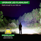 LETMY Tactical Flashlight - 2 Pack Bright Military Grade LED Flashlights High Lumens - Portable Handheld Flash Light, 5 Modes Zoomable Waterproof Flashlights for Home Emergency Camping- Green