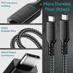 2 Pack USB C Cable 6.6Ft, USB 4 Cable for Thunderbolt 4 Cable 40Gbps Sync/8K HD Display 240W Fast Charging for Samsung Galaxy S24, MacBook, iPhone 16, iPad, Hub, Docking and More
