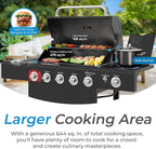 Kenmore BBQ Propane Gas Grill - 5 Burners with Side Burner & Searing Zone, 644 Sq. In. Stainless Steel Grill, 66,000 BTU, Ideal for Outdoor Cooking, Patio & Backyard, Black