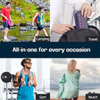 BAGAIL Camping Towel with EVA Case, Compact & Ultra Soft Microfiber Travel Towel - Super Absorbent & Lightweight Quick Dry Towels for Sports, Beach, Gym, Backpacking, Hiking and Yoga