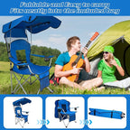 Portable Folding Camping Chair - Lightweight, Durable Outdoor Chair for Camping, Fishing, Beach, Lawn, and More - Comfortable Folding Chairs for Outside Activities(Blue+RED)