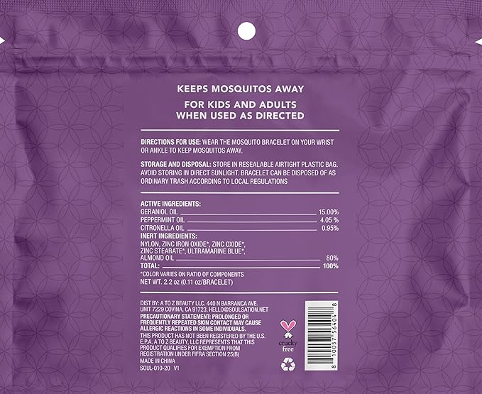 20 Pack Mosquito Repellent Bracelets Microfiber - for Kids & Adults, Natural DEET-Free