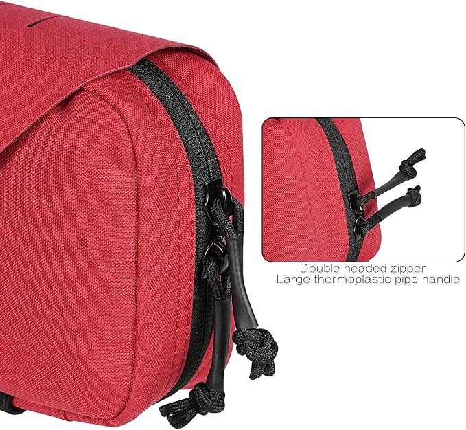 Ifak Pouch-Rapid Deployment Tactical MOLLE Trauma Kit Pouches, Quick Release Tear-Off Medical First Aid Kit Organiser with Red Immediate Identify for Emergency Surviva Activities.