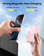 for Magsafe Battery Pack 12000mAh Magnetic Power Bank Portable Charger 20W USB C Fast Charging Wireless Charger for iPhone 17/16/15/14/13/12