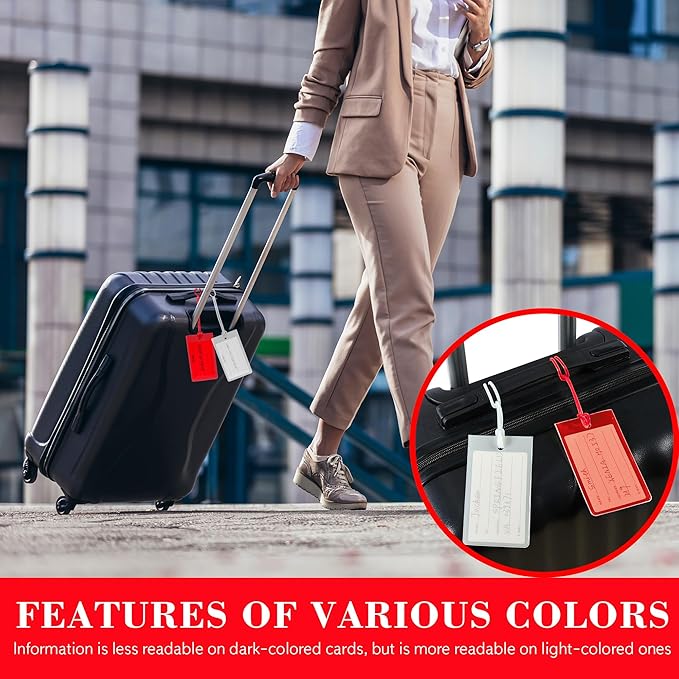 30 Pack Luggage Tags for Suitcases, Airplane Travel Essentials for Flying, International Travel Must Haves, and Luggage Accessories by Sodsay