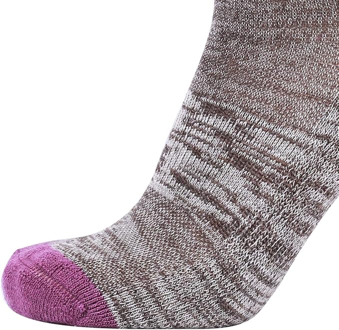 EnerWear 4 Pack Women's Merino Wool Outdoor Hiking Trail Crew Sock