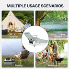 2-in-1 Reclining Camping Chair, Portable Folding Beach Lounge Chair with Footrest & Adjustable Backrest, Comfortable Lawn Chair for Adults Heavy Duty with Cup Holder for Outdoor Poolside Sports
