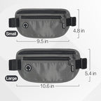 Slim Money Belt for Travel - Anti-Theft Hidden Passport Holder Waist Wallet with Secure Pouch for Cash, Credit Cards (Small Grey)