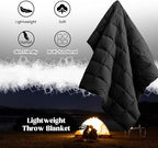 puredown® Soft Feather Down Throw Blanket Lightweight Packable Couch Throw for Indoor and Outdoor Use, 50"X70", Black