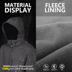 Outdoor Ventures Men's Lightweight Softshell Jacket Fleece Lined Hooded Water Resistant Winter Hiking Windbreaker Jackets