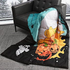 puredown® Soft Feather Down Throw Blanket Lightweight Packable Couch Throw for Indoor and Outdoor Use, 50"X70", Halloween Gothic Black