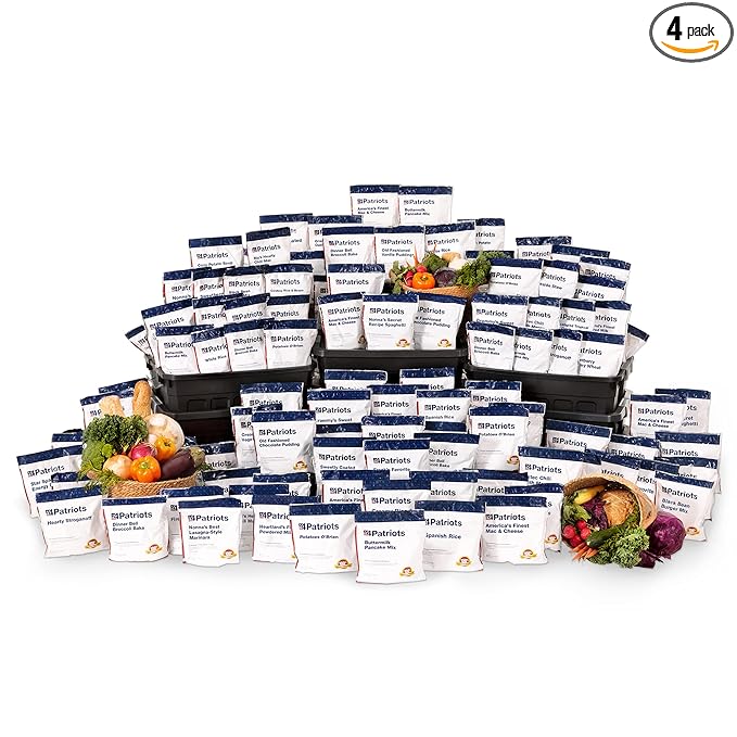 4Patriots 1-Year Survival Food Kit: Emergency Food Supply Designed to Last 25 Years, 2,752 Servings