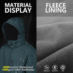 Outdoor Ventures Men's Lightweight Softshell Jacket Fleece Lined Hooded Water Resistant Winter Hiking Windbreaker Jackets