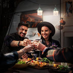 EverBrite 450LM Camping Lantern, USB C Rechargeable Camping Lantern with Magnetic Top&Hanging Hook, 5 Lighting Modes, for Christmas Decorations, Camping, Barbecue, Hiking and Reading, Pack of 2