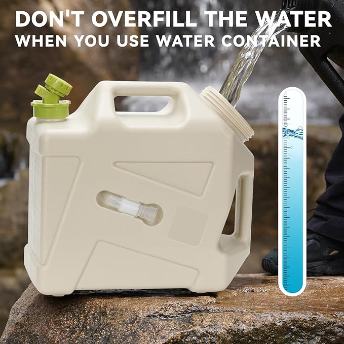 Camping Water Jug - 3.2 Gallan Water Container with Spigot | Portable Water Tank for Outdoor Hiking Picnic Supplies - White