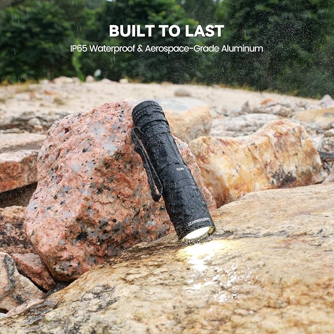 M70 EDC Flashlight 1100 Lumens, USB-C Rechargeable Pocket Light with Clip, 5 Modes Compact LED Light for Camping, Hiking, Emergency (Black)