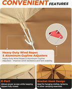 KingCamp Canvas Bell Yurt Tents, 4 Seasons Large Waterproof & Windproof Luxury Glamping Tent w/Stove Jack for Family Outdoor Camping, Hunting, Parties