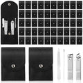 Geosar 50 Set Travel Manicure Kit Bulk Professional Nail Clippers Pedicure Nail Care Tools Grooming Stainless Steel Set with Portable Travel Case, Gift for Christmas Men Women(Black)