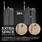 Briggs & Riley Essential 22" Carry On Expandable Spinner - Luggage for Travel, Suitcases with Wheels, Softside Rolling Bag for Men & Women, Self-Repairing Zipper - Baseline Collection, Steel Gray