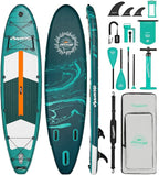 11'6"x35"x6" Wood Grain Stand Up Paddle Board Inflatable, Portable SUP Paddleboard with Complete Accessories, Camera Mount and 10L Dry Bag,Extra Wide Blow Up Paddle Board for Adults Youth Family