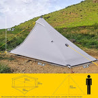 LANSHAN Ultralight Tent 3-Season Backpacking Tent for 1-Person or 2-Person Camping, Trekking, Kayaking, Climbing, Hiking